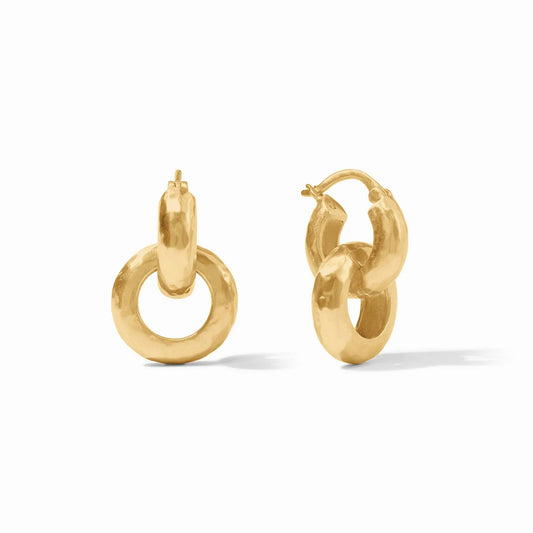Julie Vos - 2-in-1 Gold Hoops with Hammered Detail