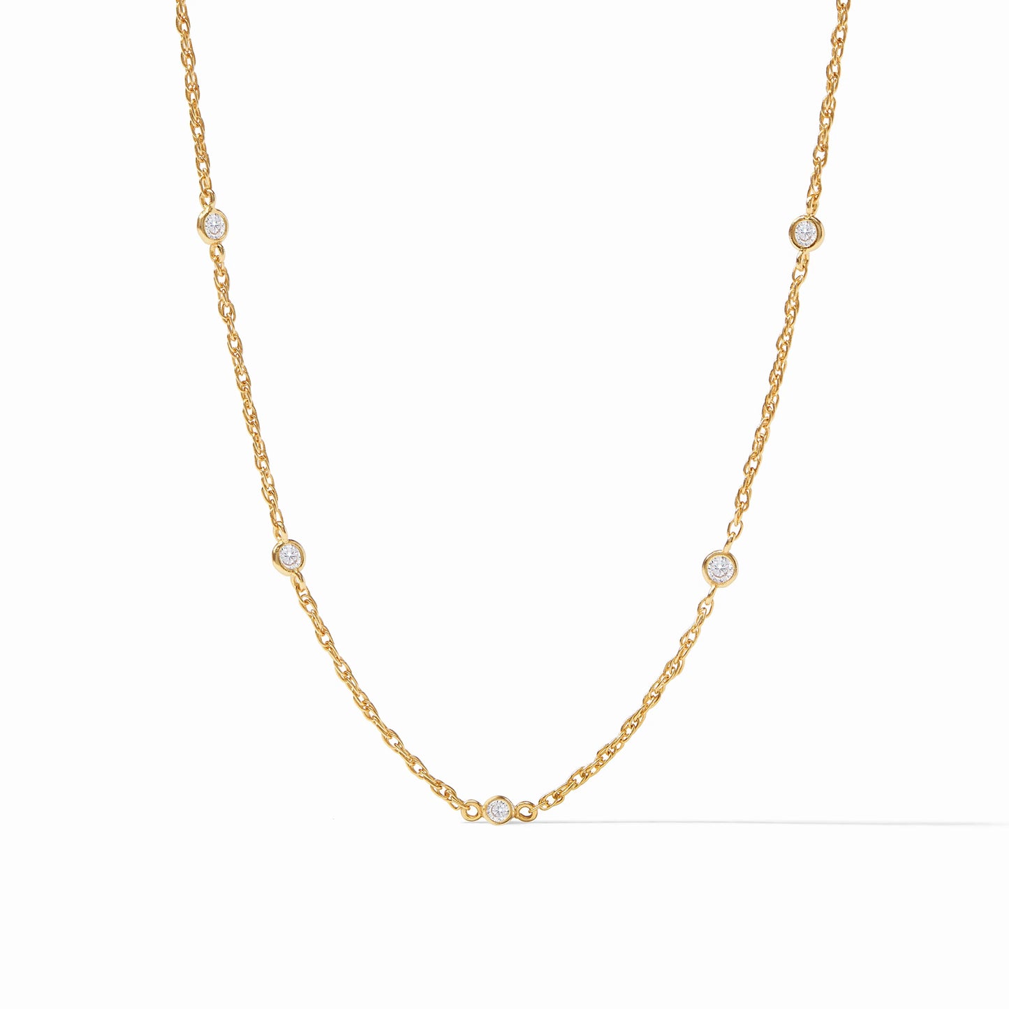 Julie Vos - Delicate Gold or Silver Necklace with CZ