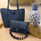 Lilley Line - Handmade Woven Clutch with Gemstone Strap - Multiple Colors