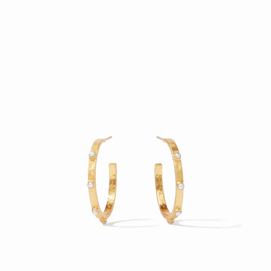 Julie Vos - Hoop with Gemstones - Gold or Silver