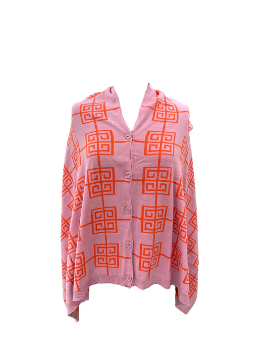 Pink and Orange Greek Key Poncho