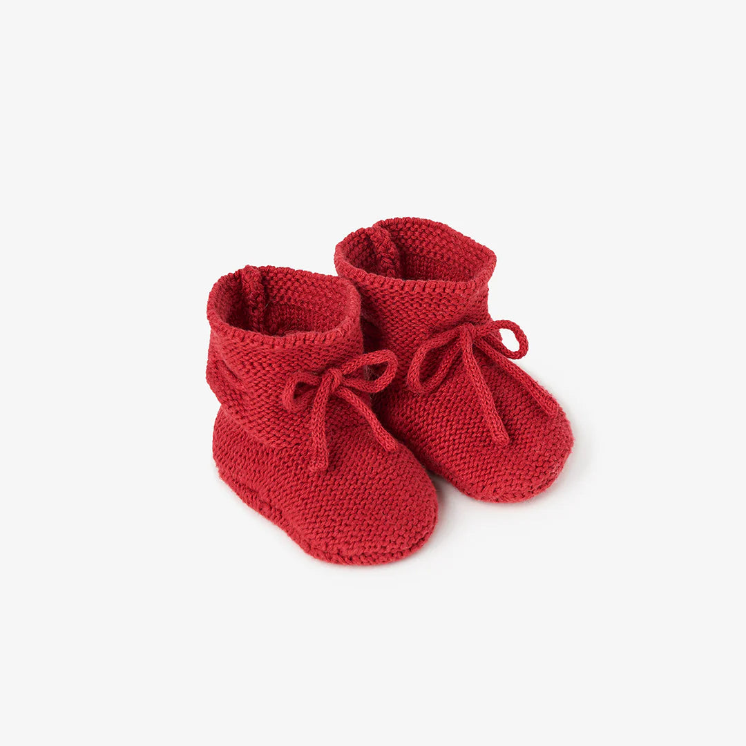 Elegant Baby - Hand-Crocheted Red Baby Booties