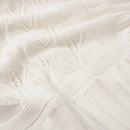 Elegant Baby - White Christening Blanket
