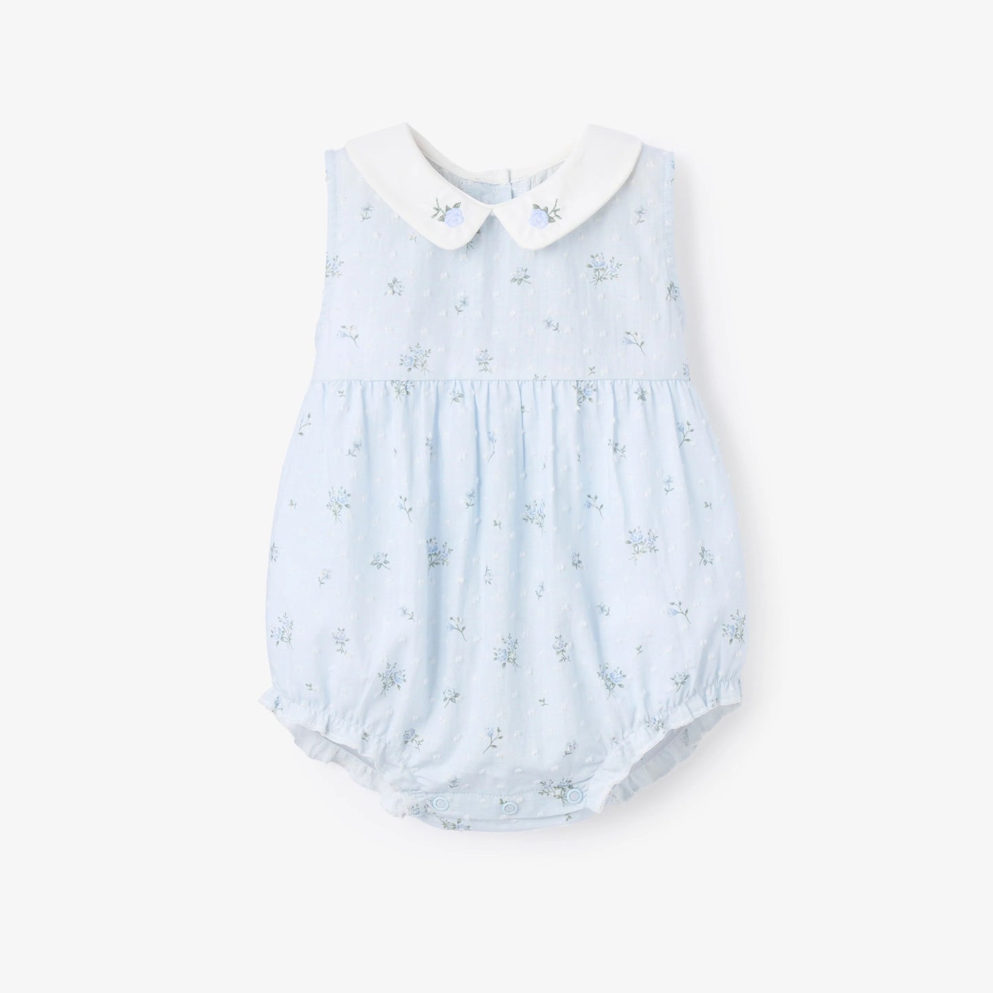 Elegant Baby - Blue Rose Swiss Dot Bubble + Matching Hat