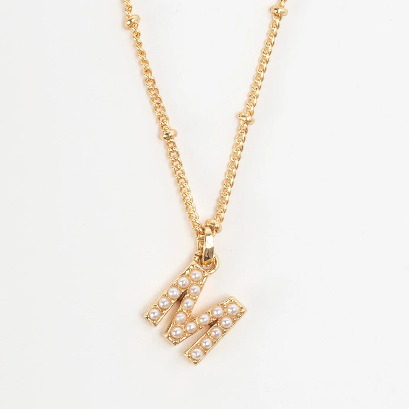 Mini Pearl Initial Necklace