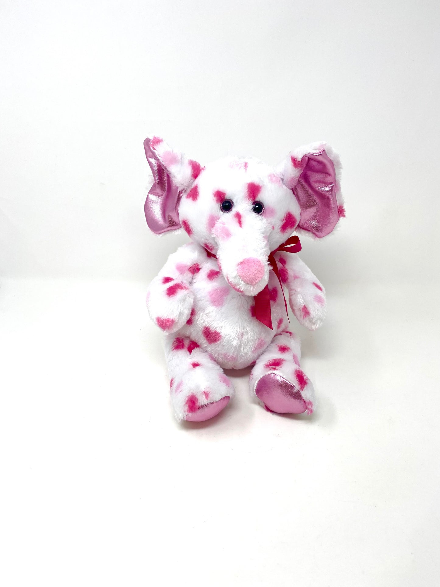 Pink Heart Plush Elephant