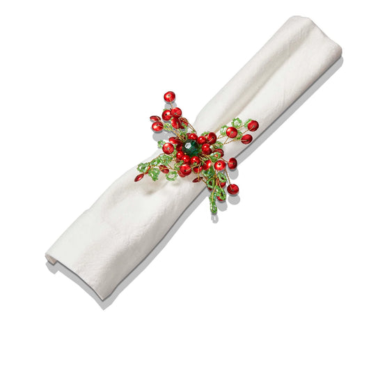 Holly Sprig Napkin Rings - Set of 4