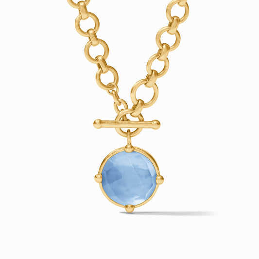 Julie Vos - Petite Gemstone Necklace with Honeybee on Reverse