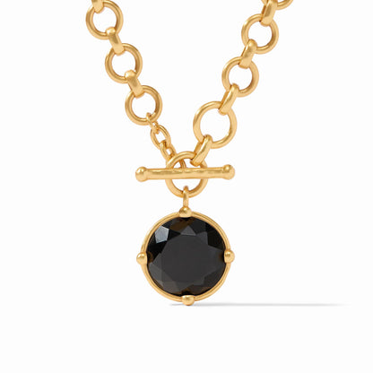 Julie Vos - Petite Gemstone Necklace with Honeybee on Reverse