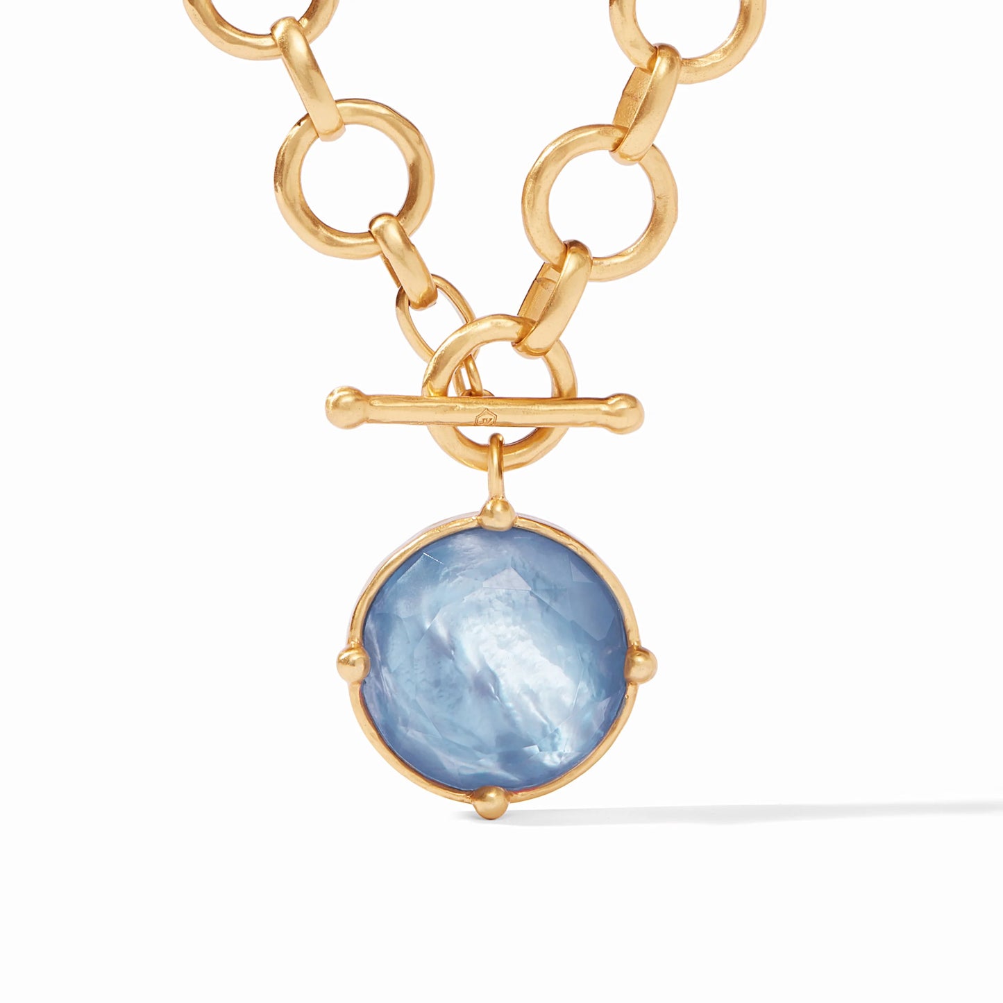Julie Vos - Chunky Gemstone Necklace with Honeybee on Reverse
