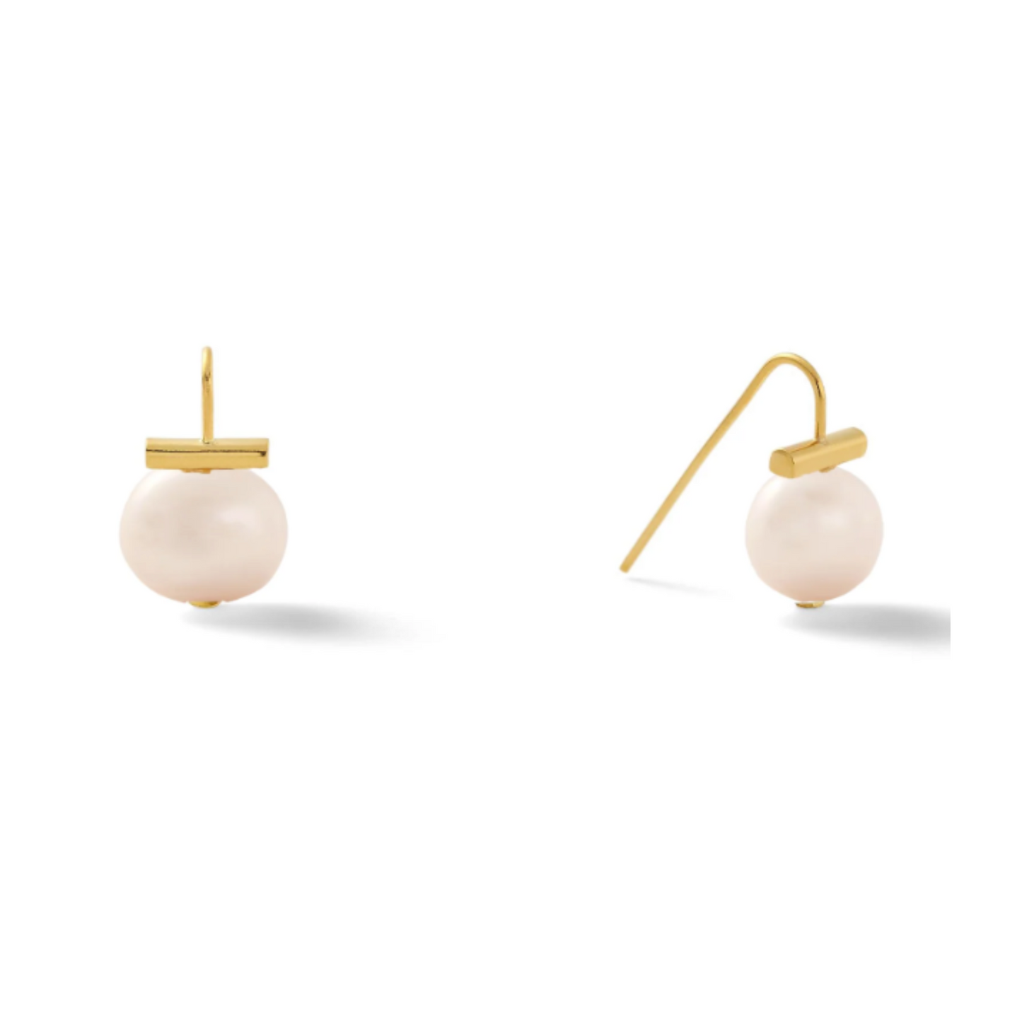 Catherine Canino Small Pink Pearl Earrings in Gold