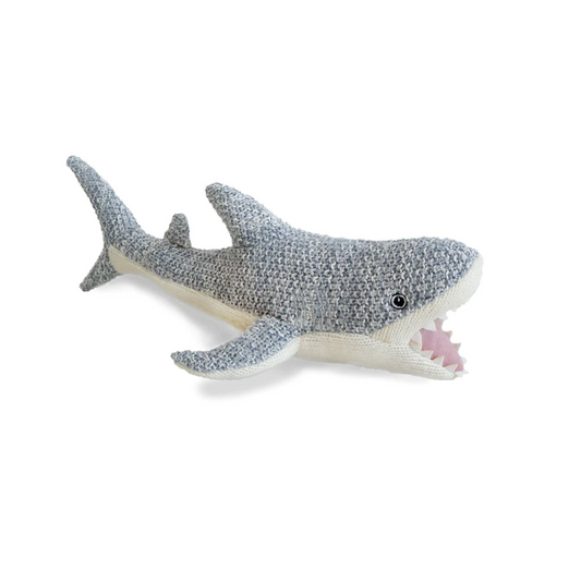 Gray Knit Shark Toy