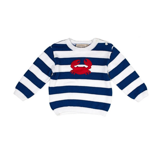 Blue and White Stripe Crab Sweater