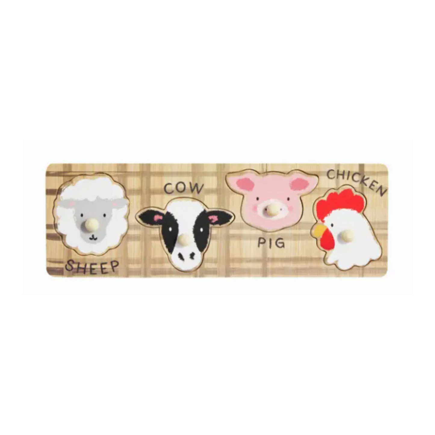Sheep Cow Pig Chicken wood puzzle