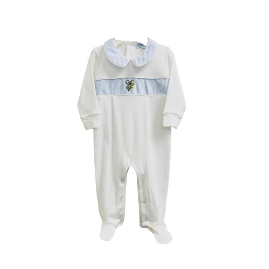 Footed Onesie with Embroidered Koala