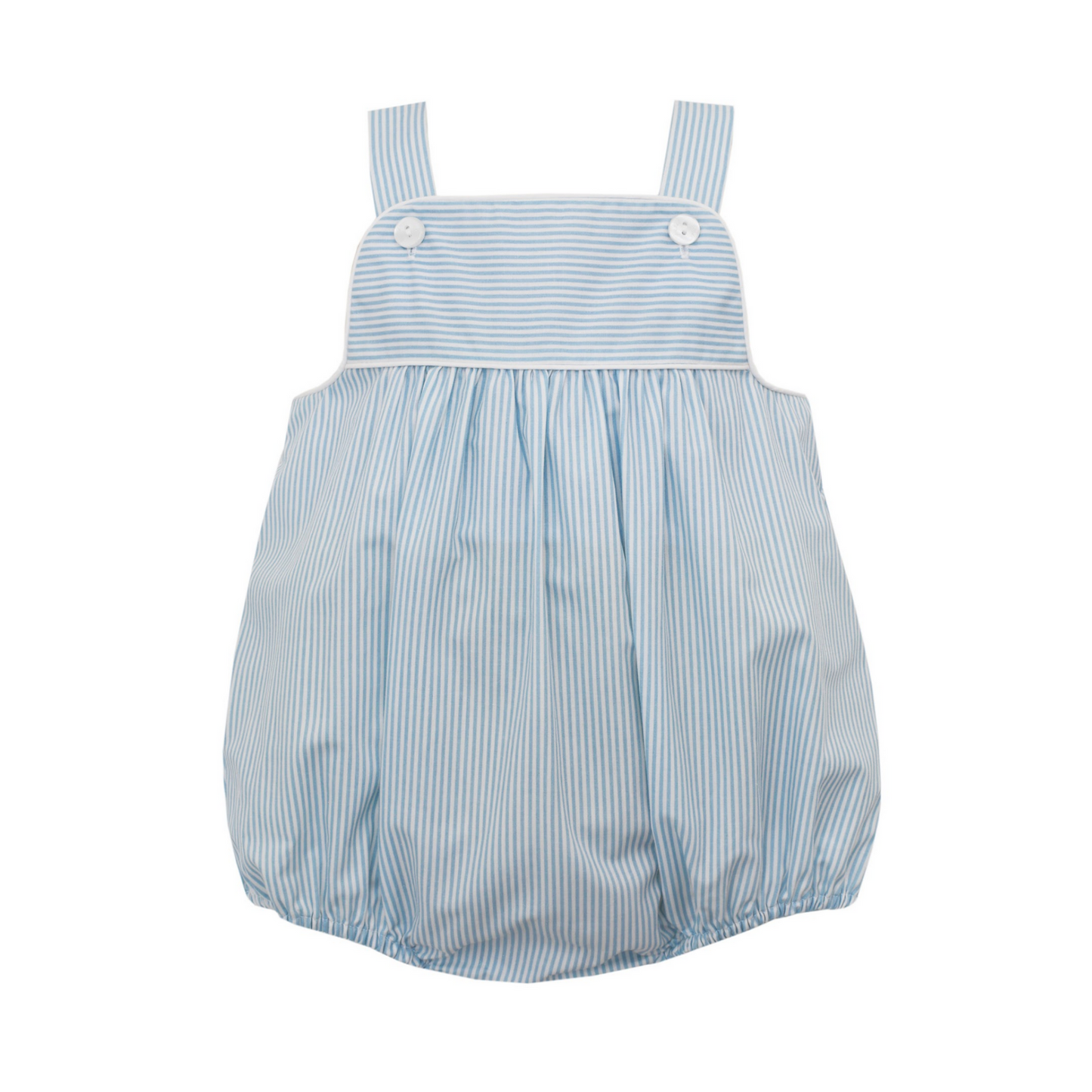 Blue and White Striped Sleeveless Bubble