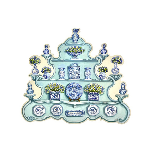 Blue China Cabinet Placemat with Boxwoods
