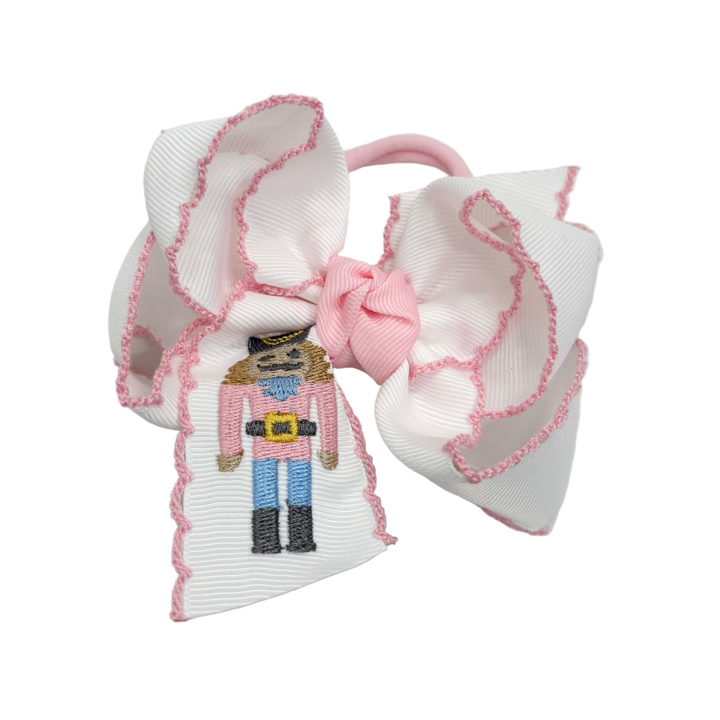 Embroidered Hair Bow - Christmas