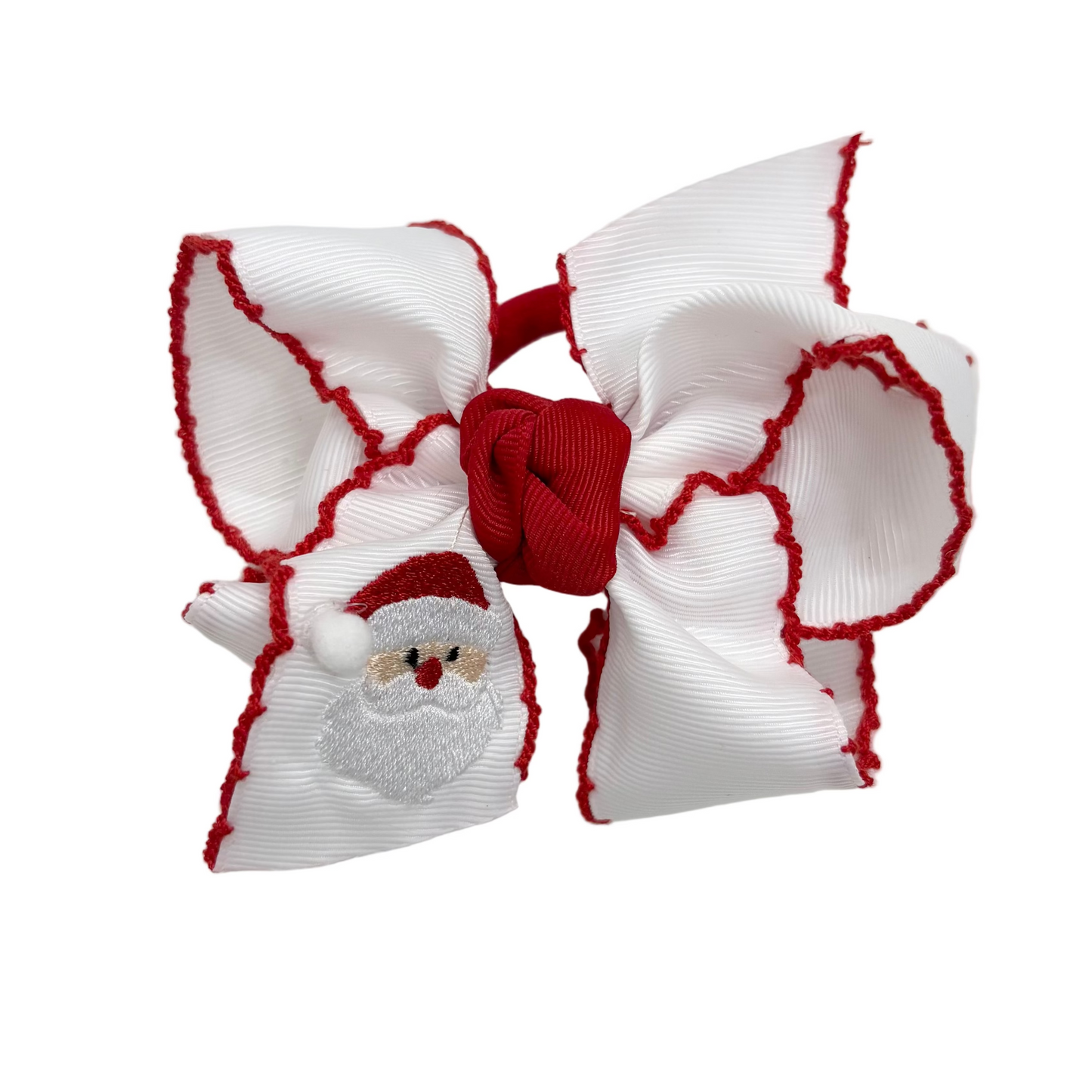 Embroidered Hair Bow - Christmas