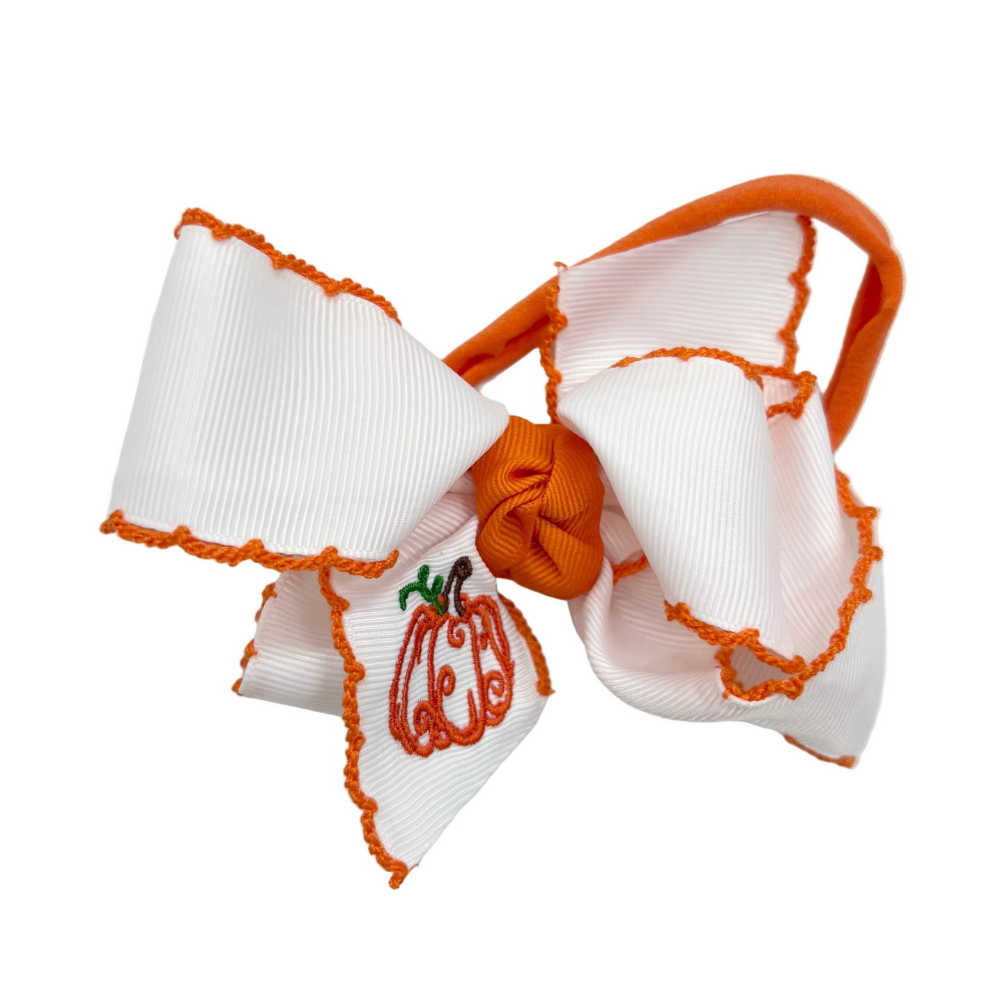 Embroidered Hair Bow - Halloween