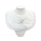 Scalloped Cotton Bib - Pink or Blue