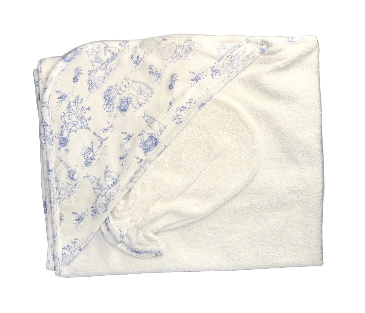 Baby Club Chic - Toile Bunnies - Hooded Towel with Mitt Set