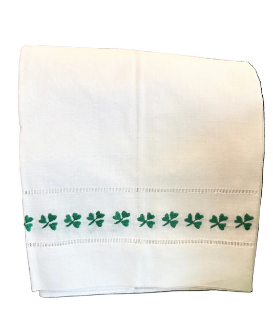 Green Shamrock Hand Towel