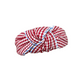Red Gingham Knotted Headband with Blue Trim