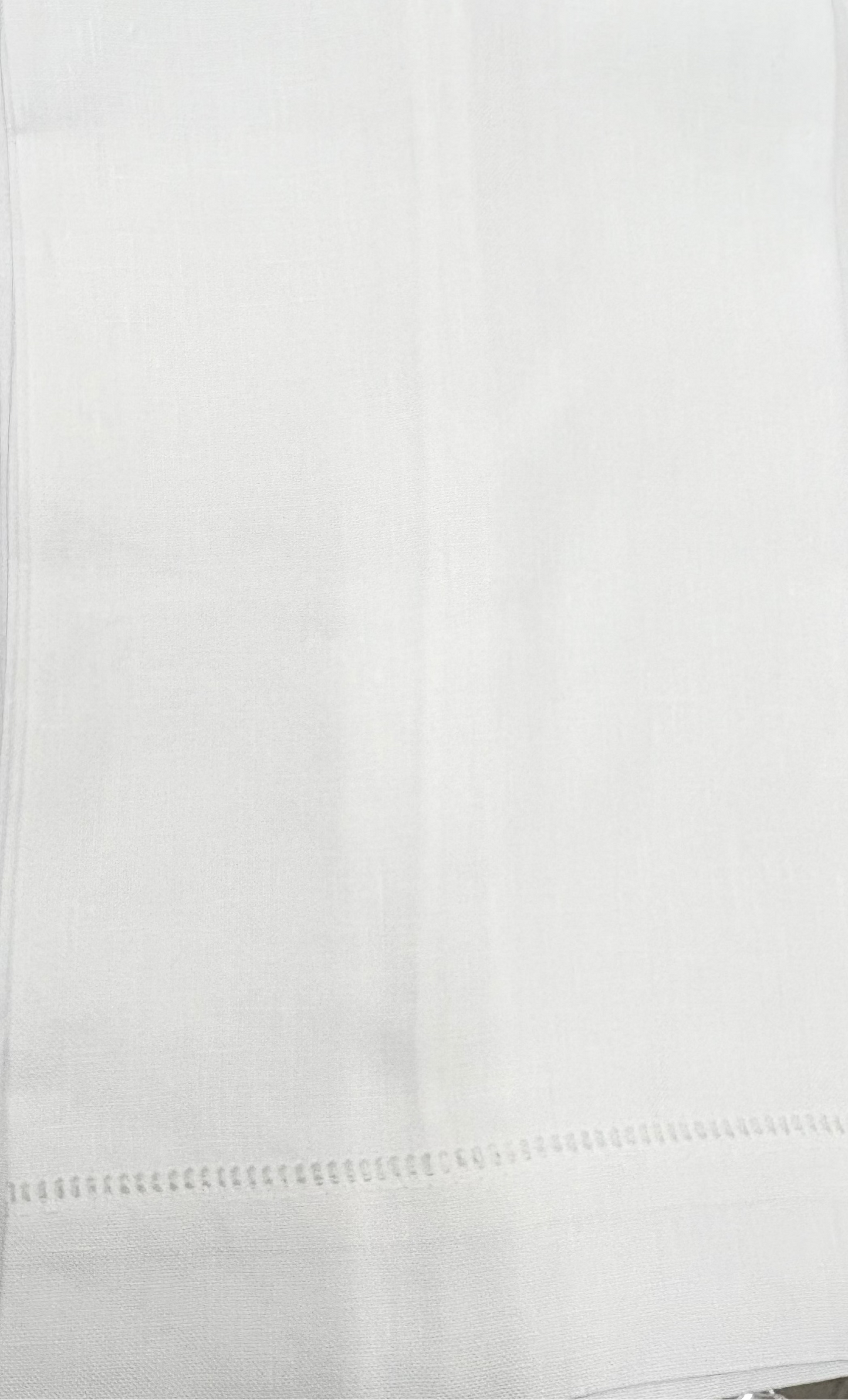 Hemstitched White Linen Guest Towel