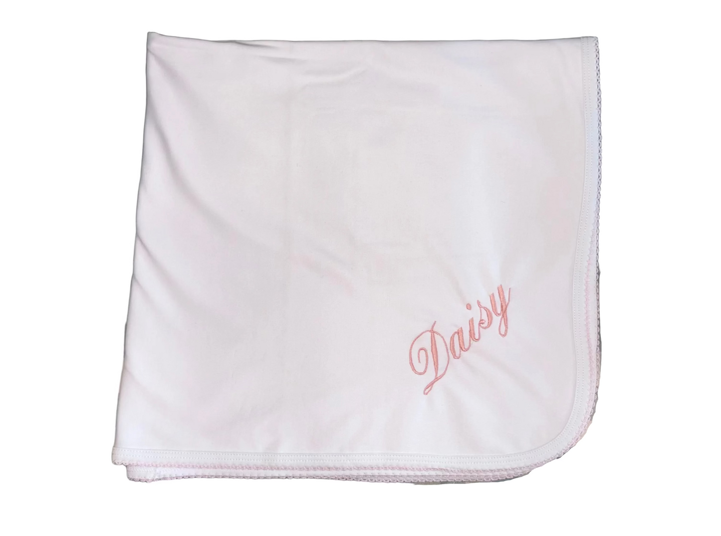 Kissy Kissy - White Baby Blanket
