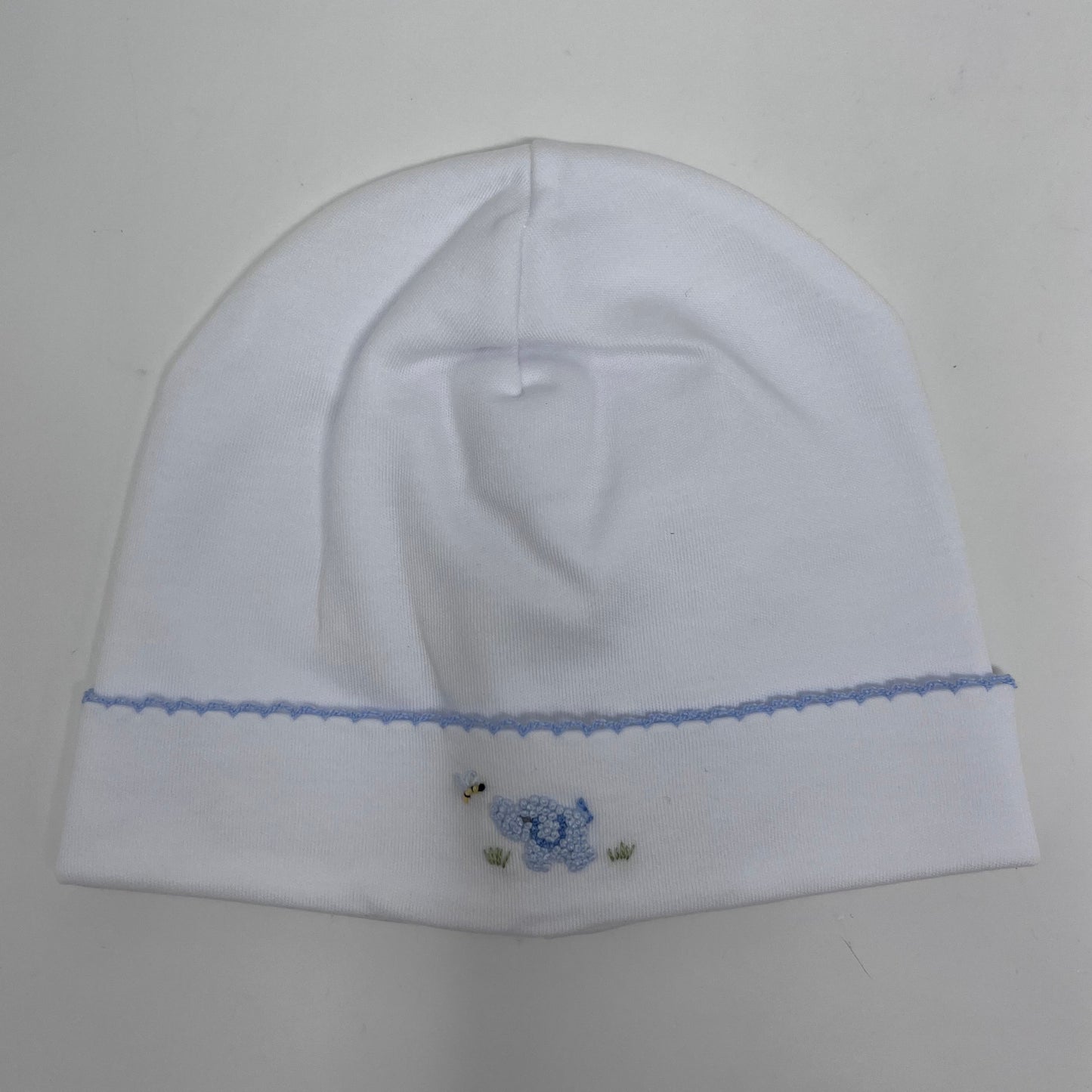 Baby Hat with Hand Embroidered Elephant - Three Colors