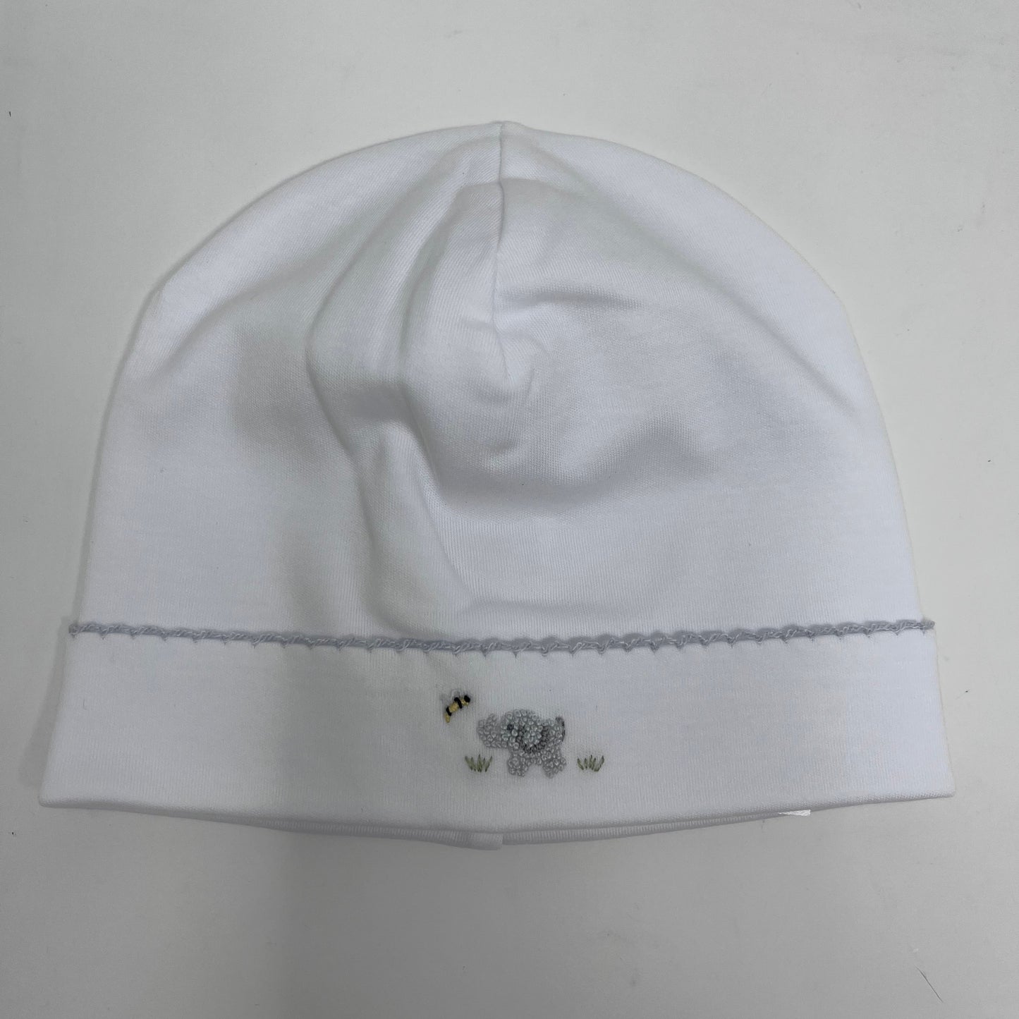 Baby Hat with Hand Embroidered Elephant - Three Colors