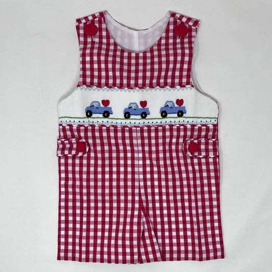 Smocked Truck with Heart Short Jon Jon