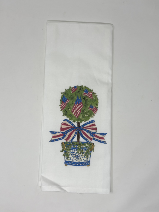 Patriotic Topiary Kitchen Towel