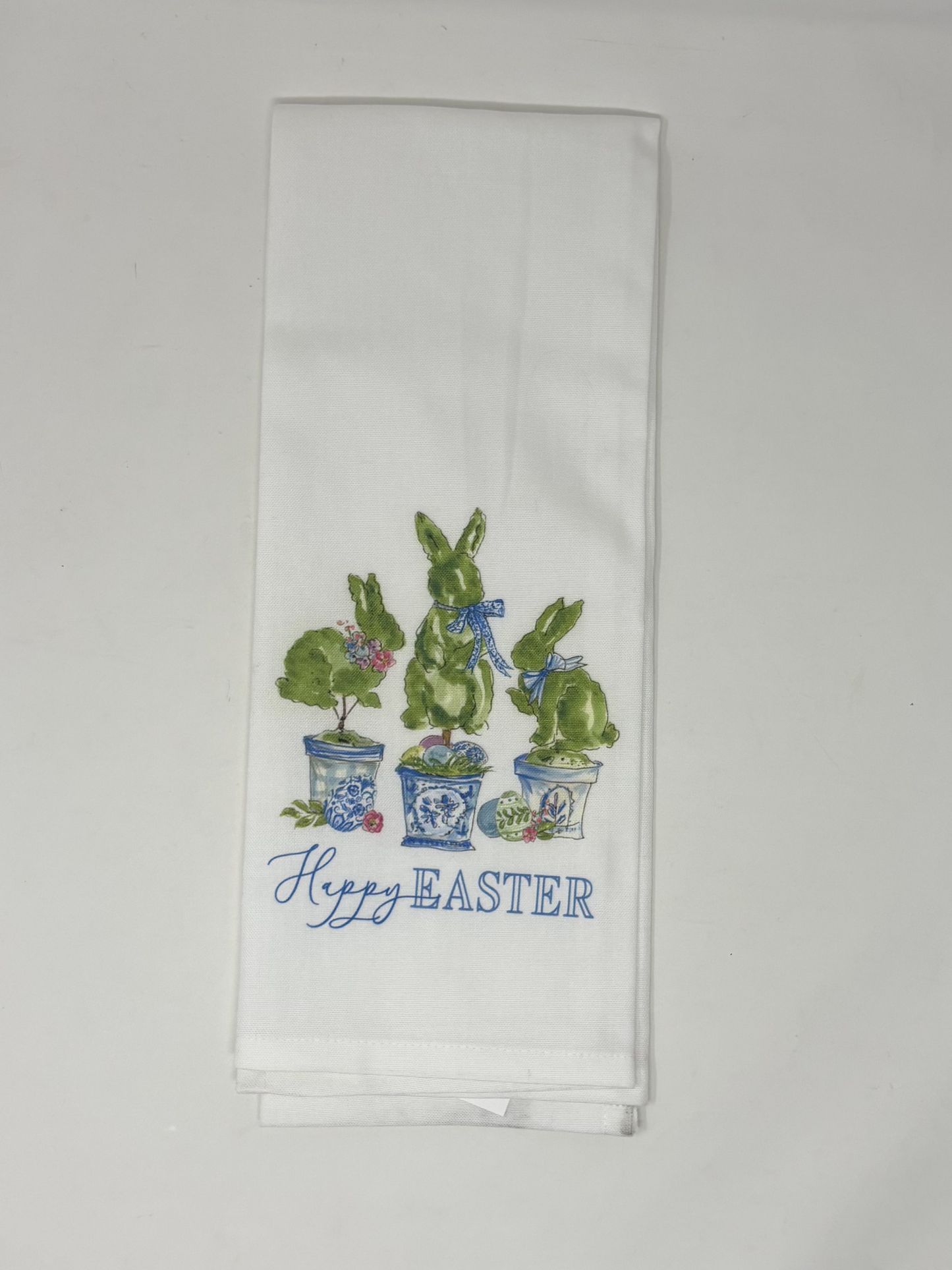 Bunny Topiary Easter Kitchen Towel