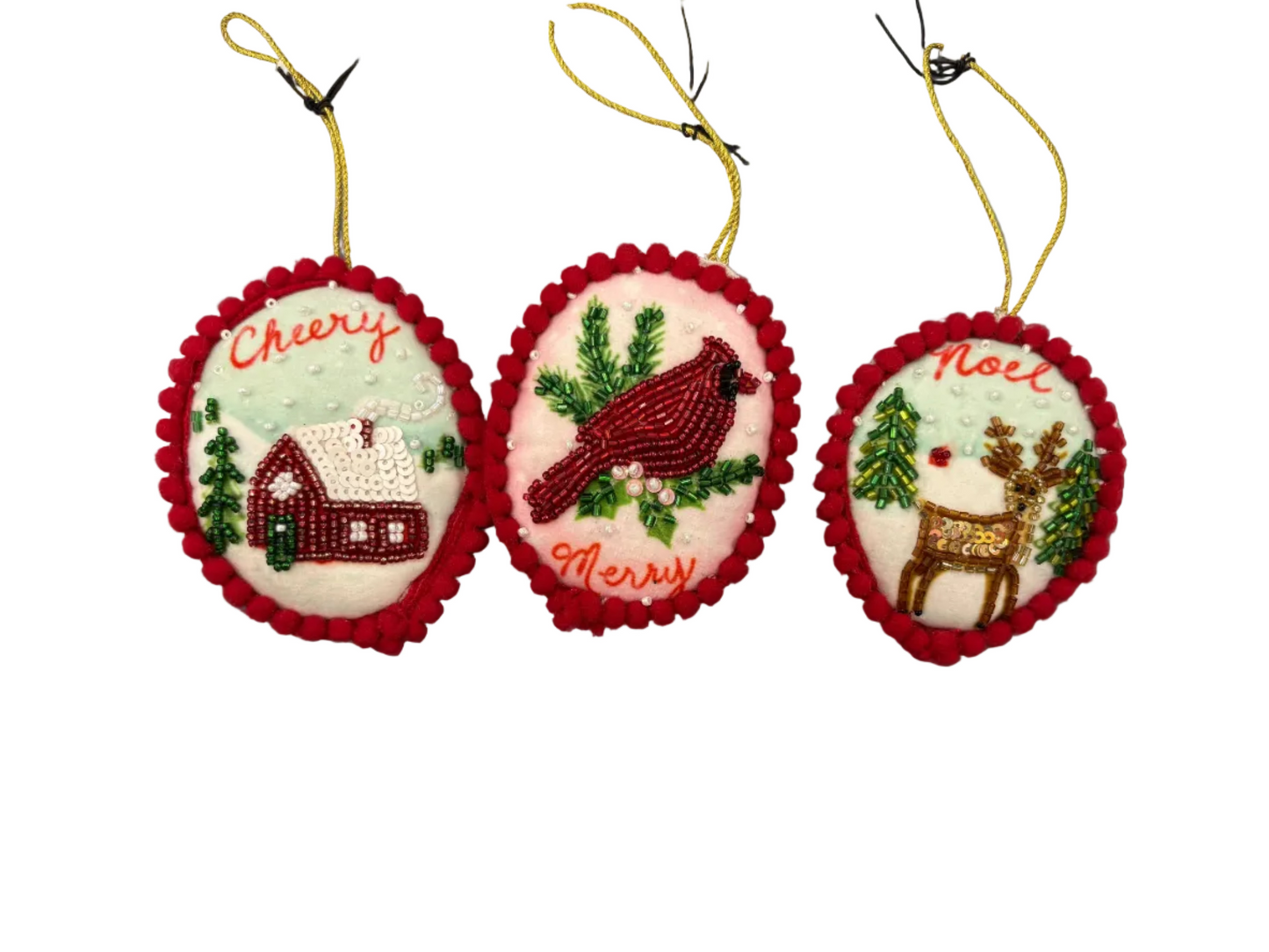 Oval Beaded Ornament