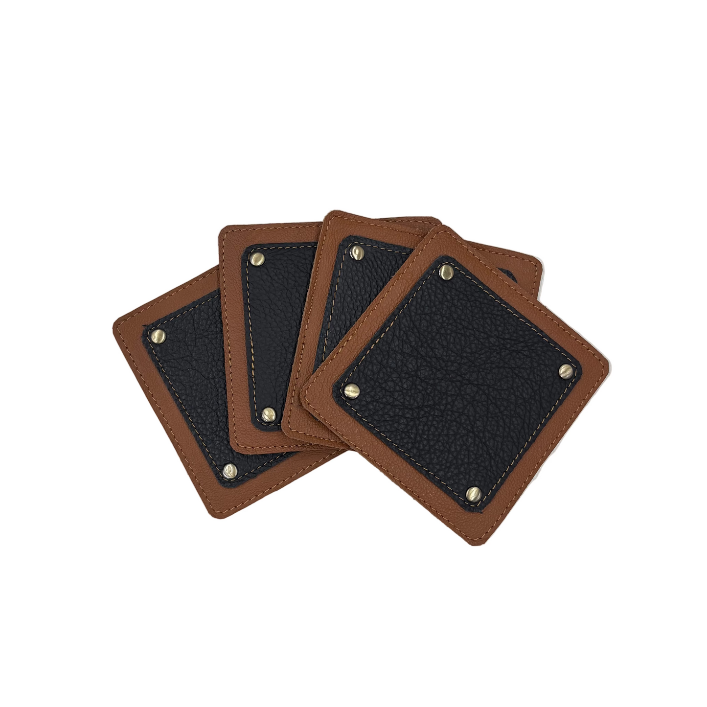 Square Leather Coasters - Set of 4