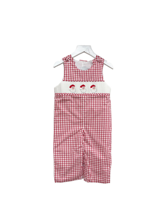 Red and White Check Smocked Santa Jon Jon