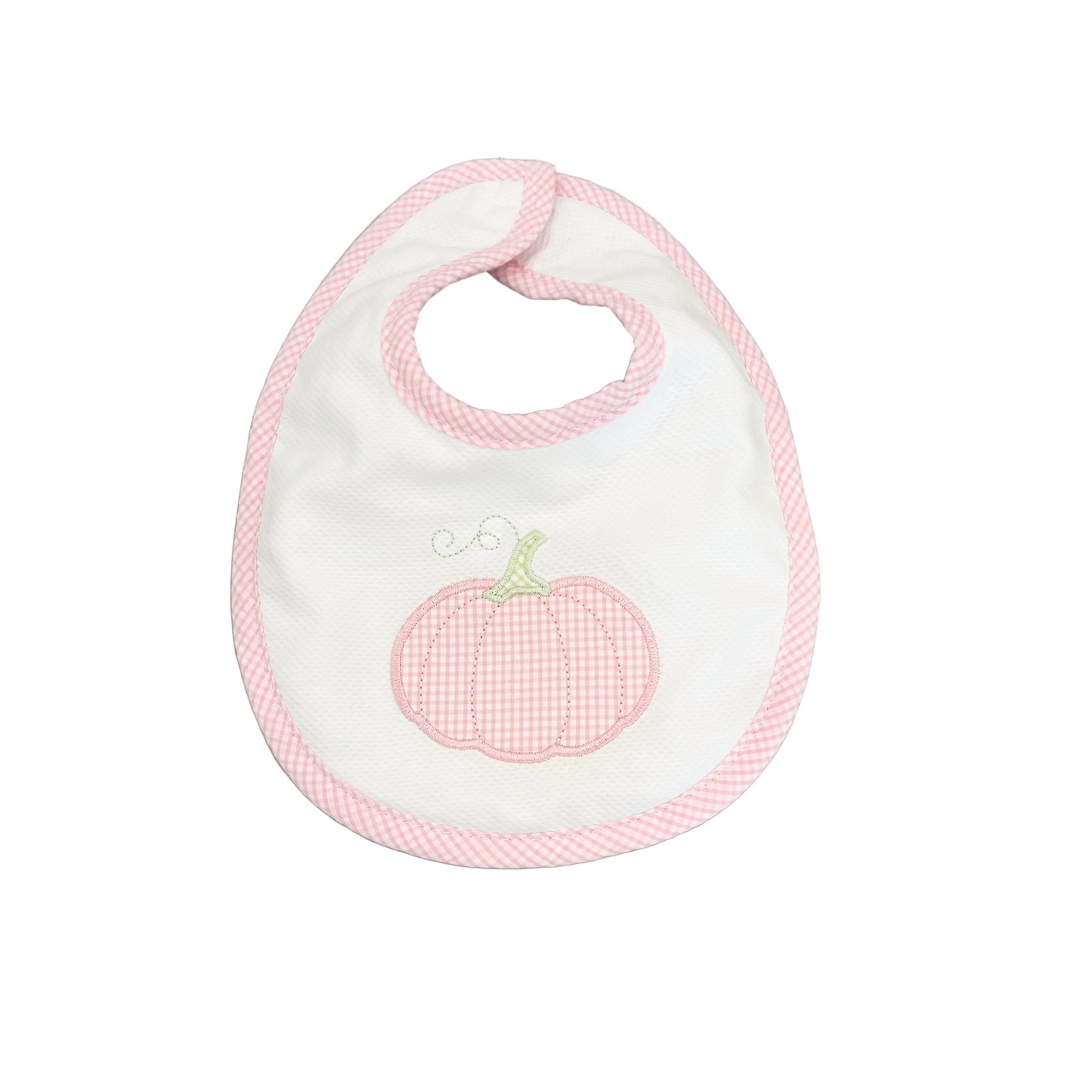 3 Marthas - Gingham Pumpkin Bib - Blue or Pink