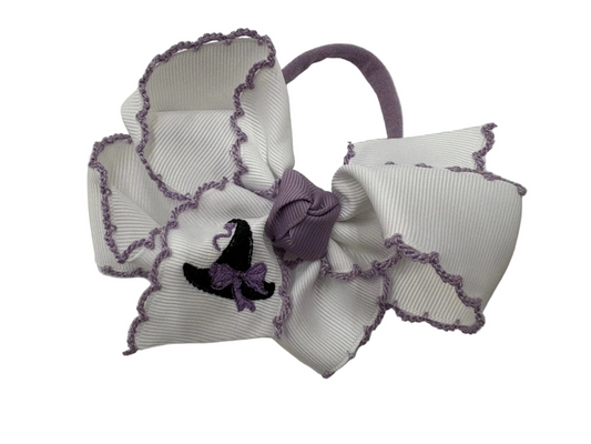 Embroidered Hair Bow - Witch's Hat - Set of 2