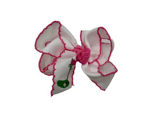 Embroidered Hair Bow - Golf Flag
