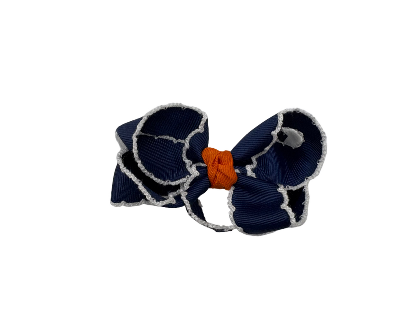 Crochet Edge Hair Bow - School Colors