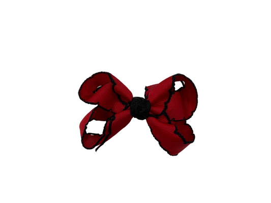 Crochet Edge Hair Bow - School Colors