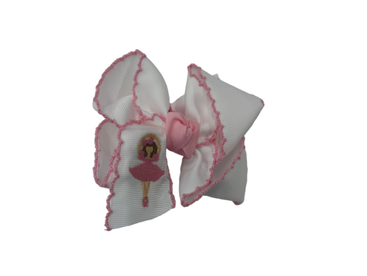 Embroidered Hair Bow - Ballet