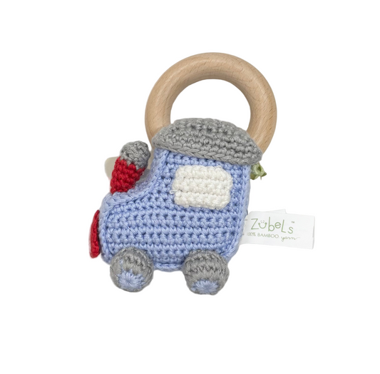 Train Rattle with Wood Ring