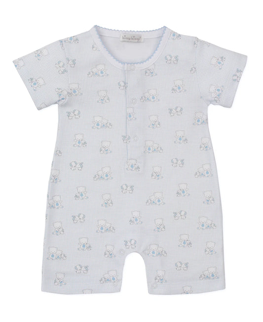 Beary Besties Blue Short Playsuit