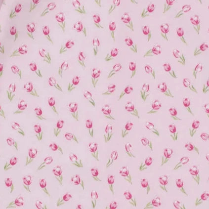 Pink Baby Blanket with Tulips