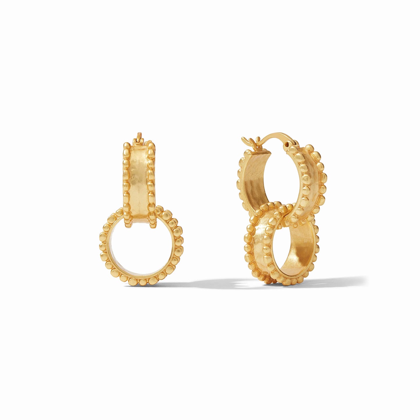 Julie Vos - 2-in-1 Gold Hoops with Beaded Detail