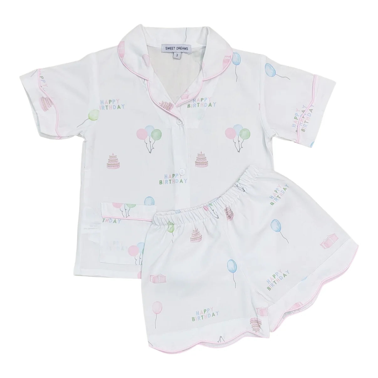 Sweet Dreams - Birthday Pajamas - Pink or Blue