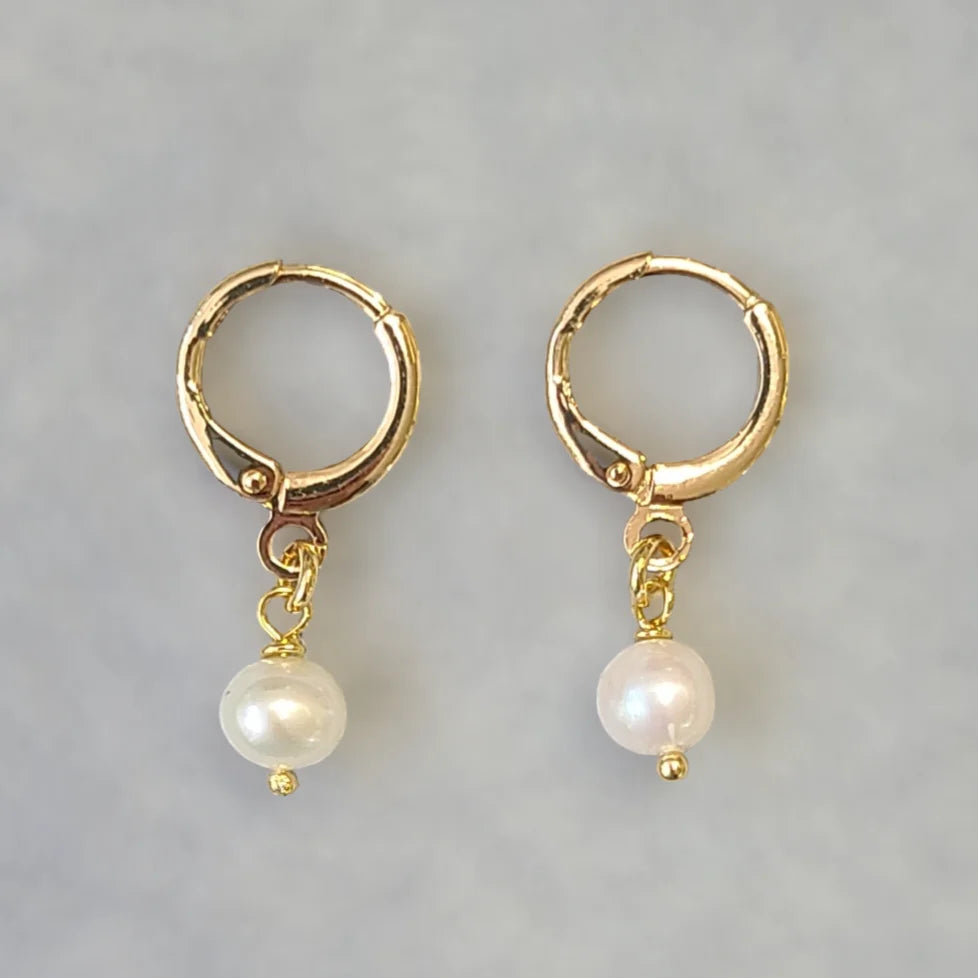 Pearl Mini Hoop Earrings